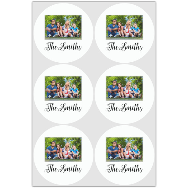 Family Photo and Name Drink Topper - Large - Set of 6