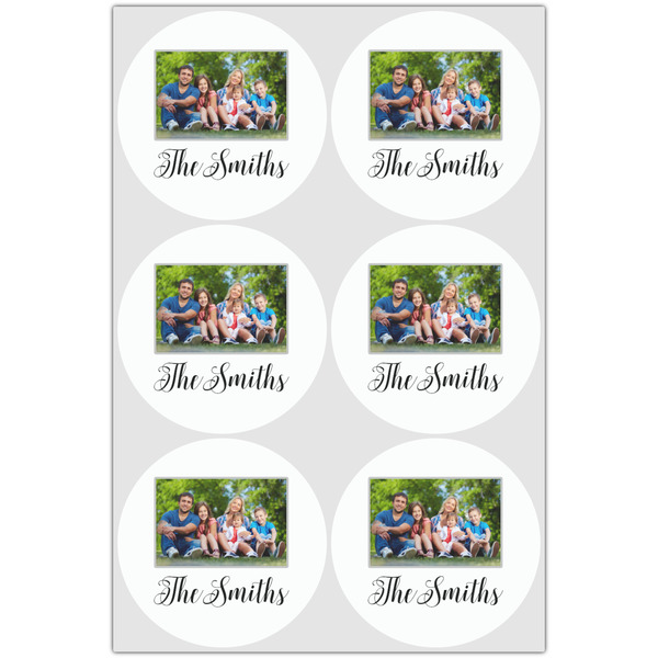 Family Photo and Name Drink Topper - XLarge - Set of 6