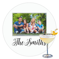 Family Photo and Name Printed Drink Topper - 3.5"
