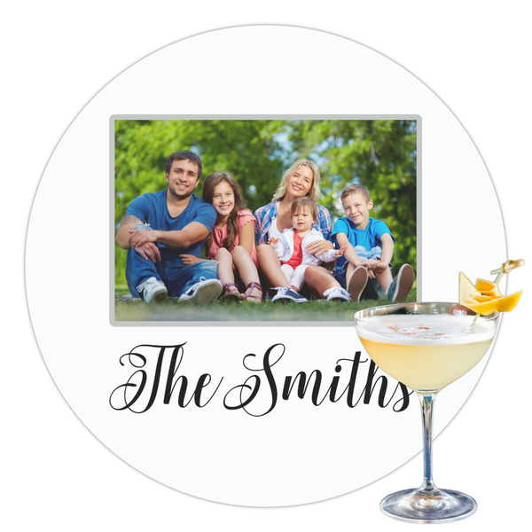 Custom Family Photo and Name Printed Drink Topper - 3.5"