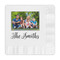 Family Photo and Name Embossed Decorative Napkin - Front View