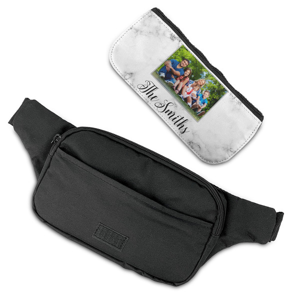 Family Photo and Name Fanny Packs - FLAT (flap off)
