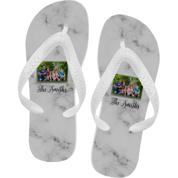 Custom Family Photo and Name Flip Flops - Small