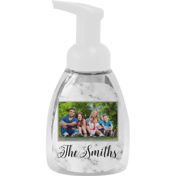Custom Family Photo and Name Foam Soap Bottle - White