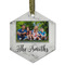 Family Photo and Name Frosted Glass Ornament - Hexagon