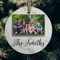 Family Photo and Name Frosted Glass Ornament - Round (Lifestyle)