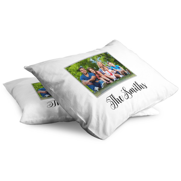 Family Photo and Name Full Pillow Case - TWO (partial print)
