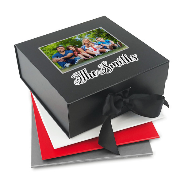 Custom Family Photo and Name Gift Box with Magnetic Lid
