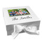 Family Photo and Name Gift Boxes with Magnetic Lid - White - Front