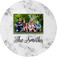 Family Photo and Name Round Glass Cutting Board