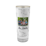 Family Photo and Name 2 oz Shot Glass - Glass with Gold Rim - Set of 4