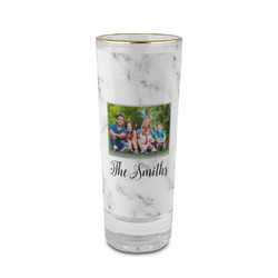 Family Photo and Name 2 oz Shot Glass - Glass with Gold Rim