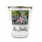 Family Photo and Name Glass Shot Glass - Gold Rim - Front