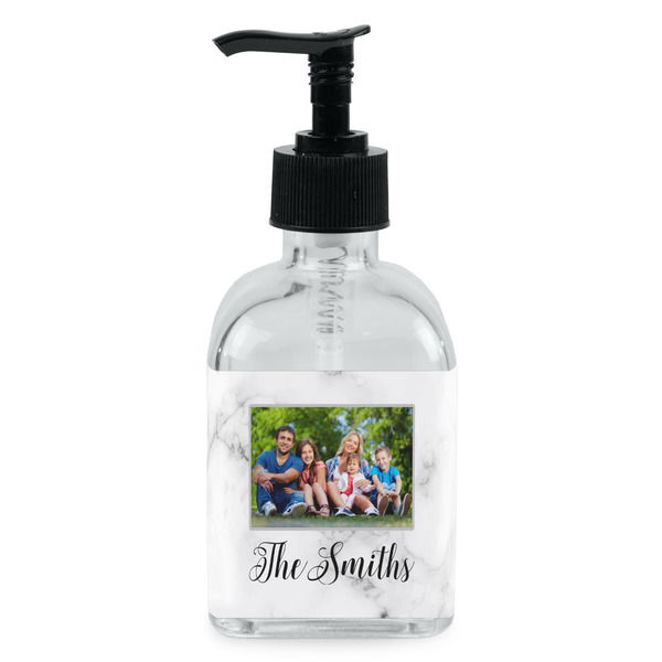 Custom Family Photo and Name Glass Soap & Lotion Bottle - Single Bottle