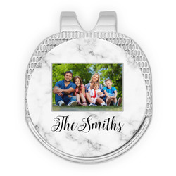 Family Photo and Name Golf Ball Marker - Hat Clip - Silver