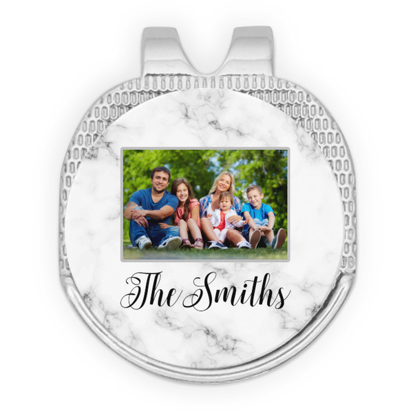 Custom Family Photo and Name Golf Ball Marker - Hat Clip - Silver