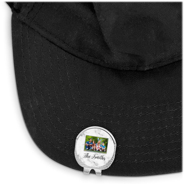 Family Photo and Name Golf Ball Marker Hat Clip - Main
