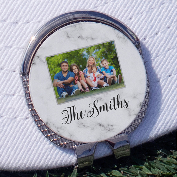 Custom Family Photo and Name Golf Ball Marker - Hat Clip