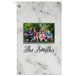 Family Photo and Name Golf Towel - Poly-Cotton Blend