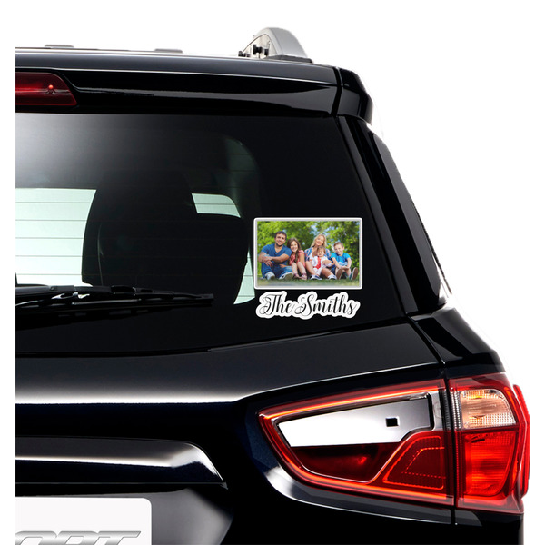 Family Photo and Name Graphic Car Decal (On Car Window)