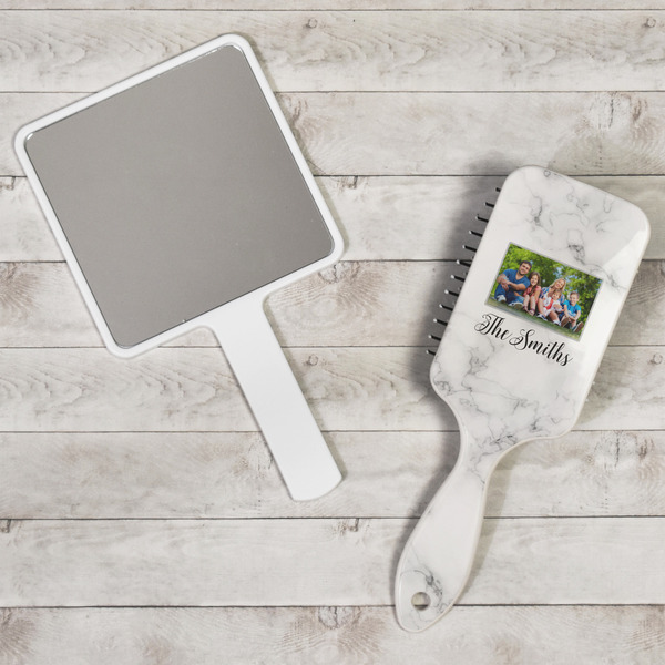 Family Photo and Name Hair Brush - In Context