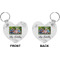 Family Photo and Name Heart Keychain (Front + Back)