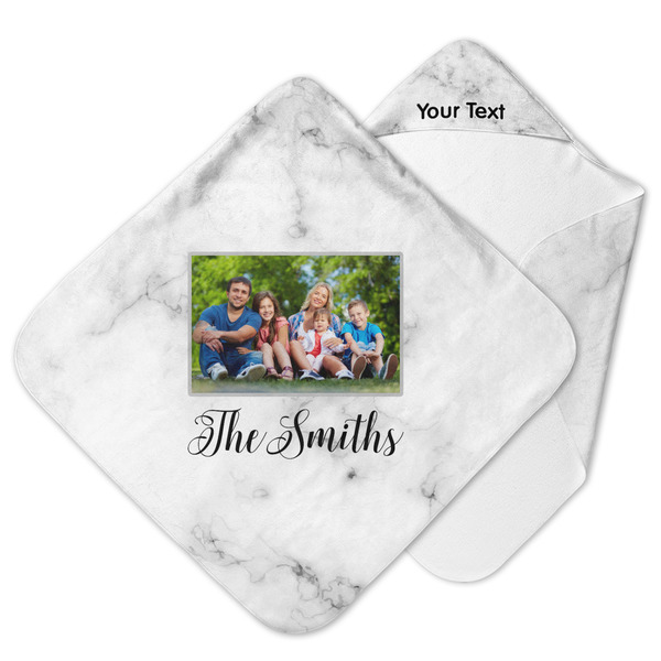 Custom Family Photo and Name Hooded Baby Towel