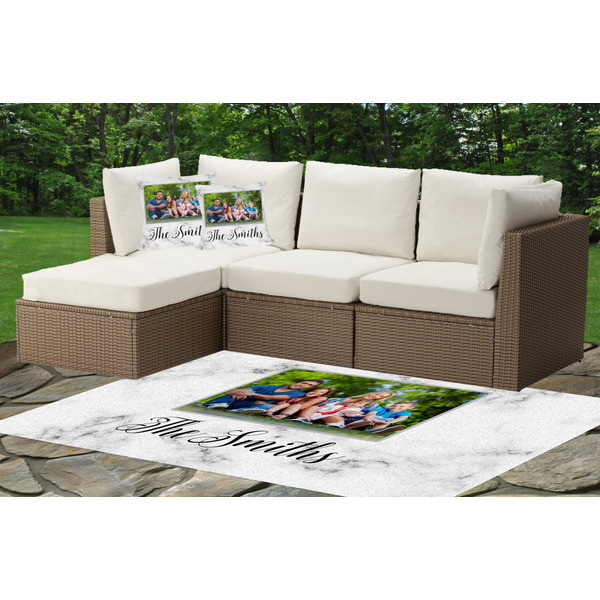 Family Photo and Name Indoor / Outdoor Rug & Cushions