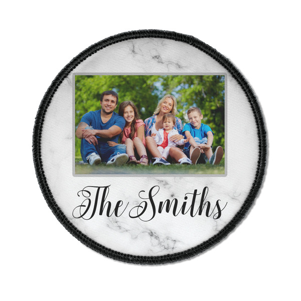 Custom Family Photo and Name Iron On Round Patch