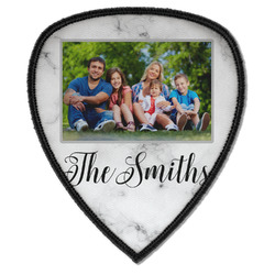 Family Photo and Name Iron on Shield Patch A