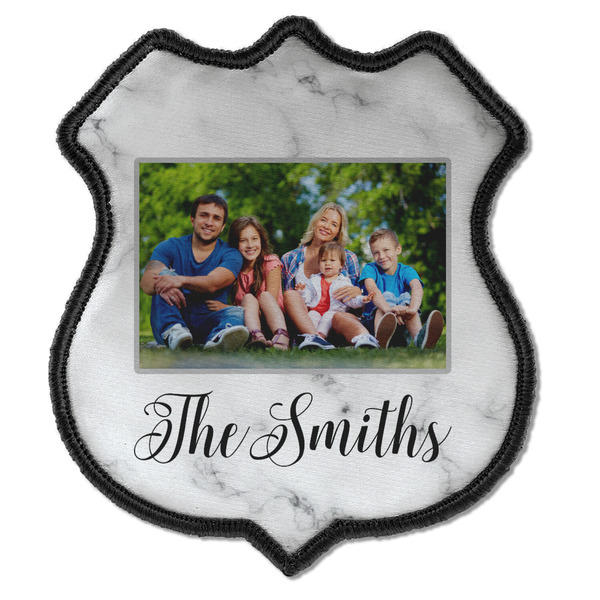 Custom Family Photo and Name Iron On Shield Patch C