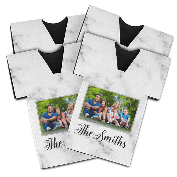 Custom Family Photo and Name Jersey Bottle Cooler - Set of 4