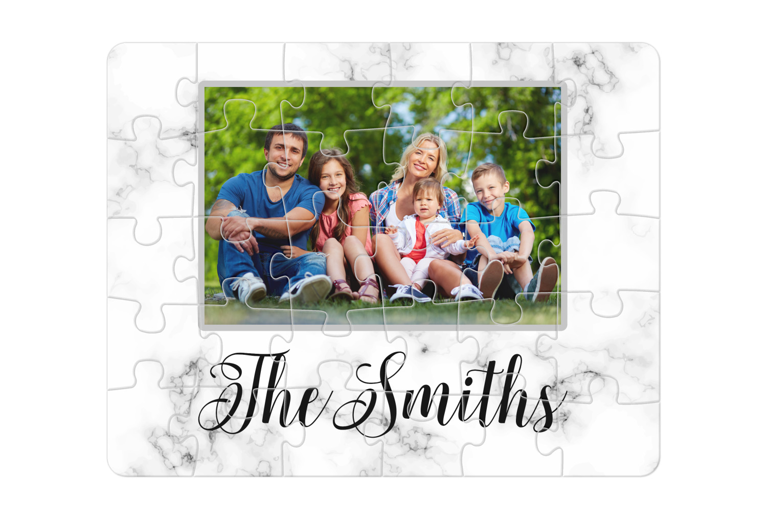 Custom Family Photo and Name Jigsaw Puzzles YouCustomizeIt