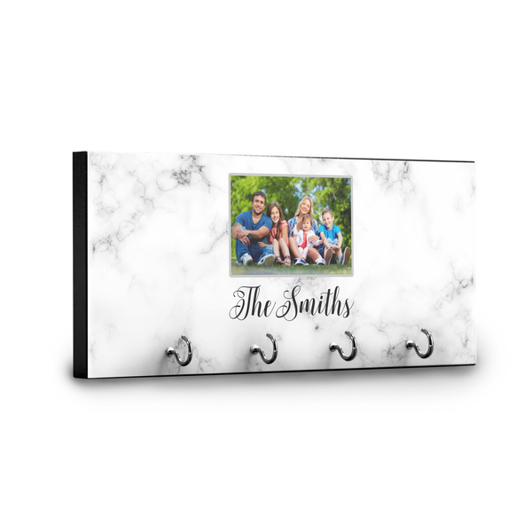 Family Photo and Name Key Hanger - Front View with Hooks