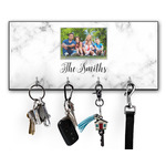 Family Photo and Name Key Hanger w/ 4 Hooks