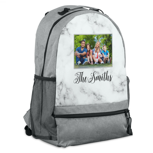 Custom Family Photo and Name Backpack - Gray