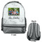 Family Photo and Name Large Backpack - Gray - Front & Back View