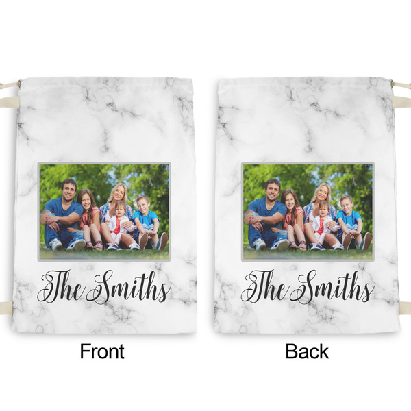 Family Photo and Name Large Laundry Bag - Front & Back View