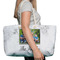 Family Photo and Name Large Rope Tote Bag - In Context View
