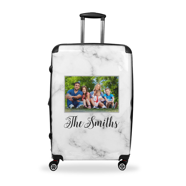 Custom Family Photo and Name Suitcase - 28" Large - Checked