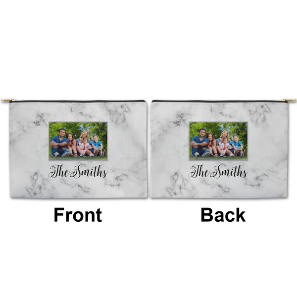 Family Photo and Name Large Zipper Pouch Approval (Front and Back)