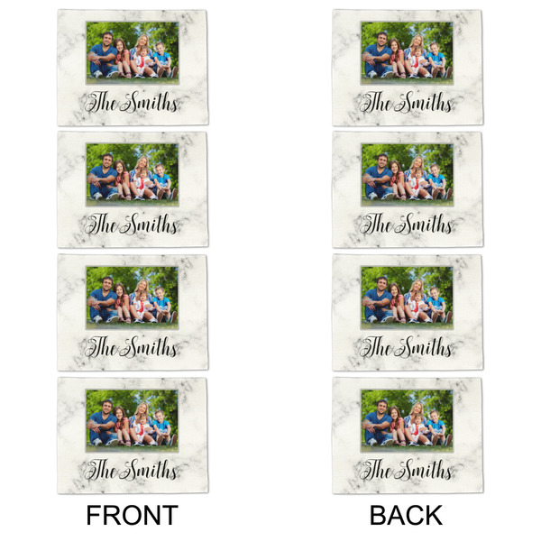 Family Photo and Name Linen Placemat - Double Sided - Approval - Set of 4