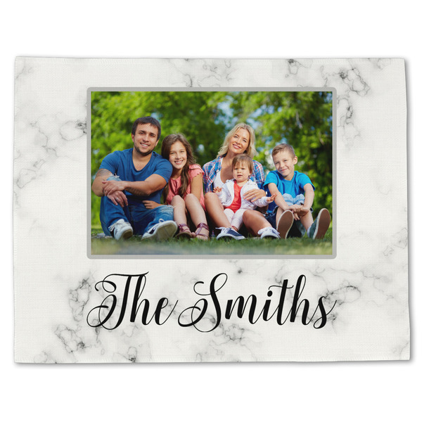 Custom Family Photo and Name Single-Sided Linen Placemat - Single