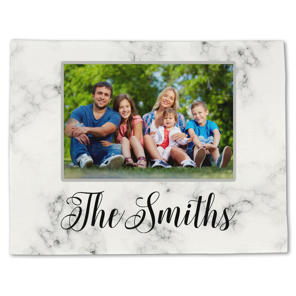 Family Photo and Name Linen Placemat - Front