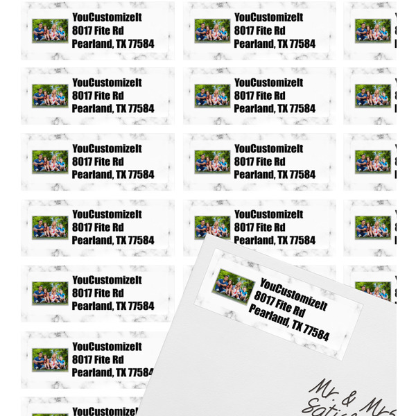 Family Photo and Name Mailing Label on Envelope - Multiple Labels