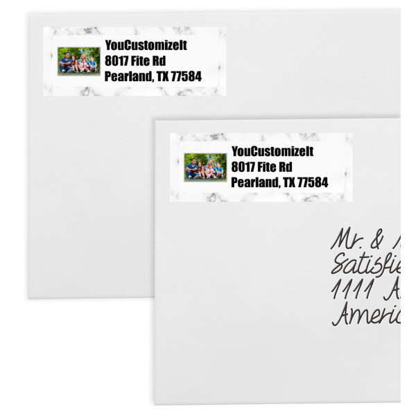 Family Photo and Name Mailing Labels - Double Stack Close Up