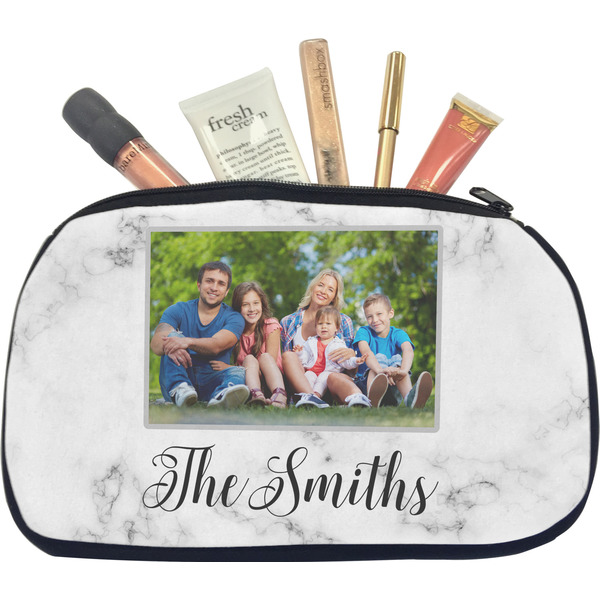 Custom Family Photo and Name Makeup / Cosmetic Bag - Medium