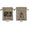Family Photo and Name Medium Burlap Gift Bag - Front and Back