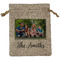 Family Photo and Name Burlap Gift Bag