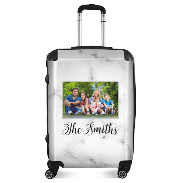 Custom Family Photo and Name Suitcase - 24" Medium - Checked